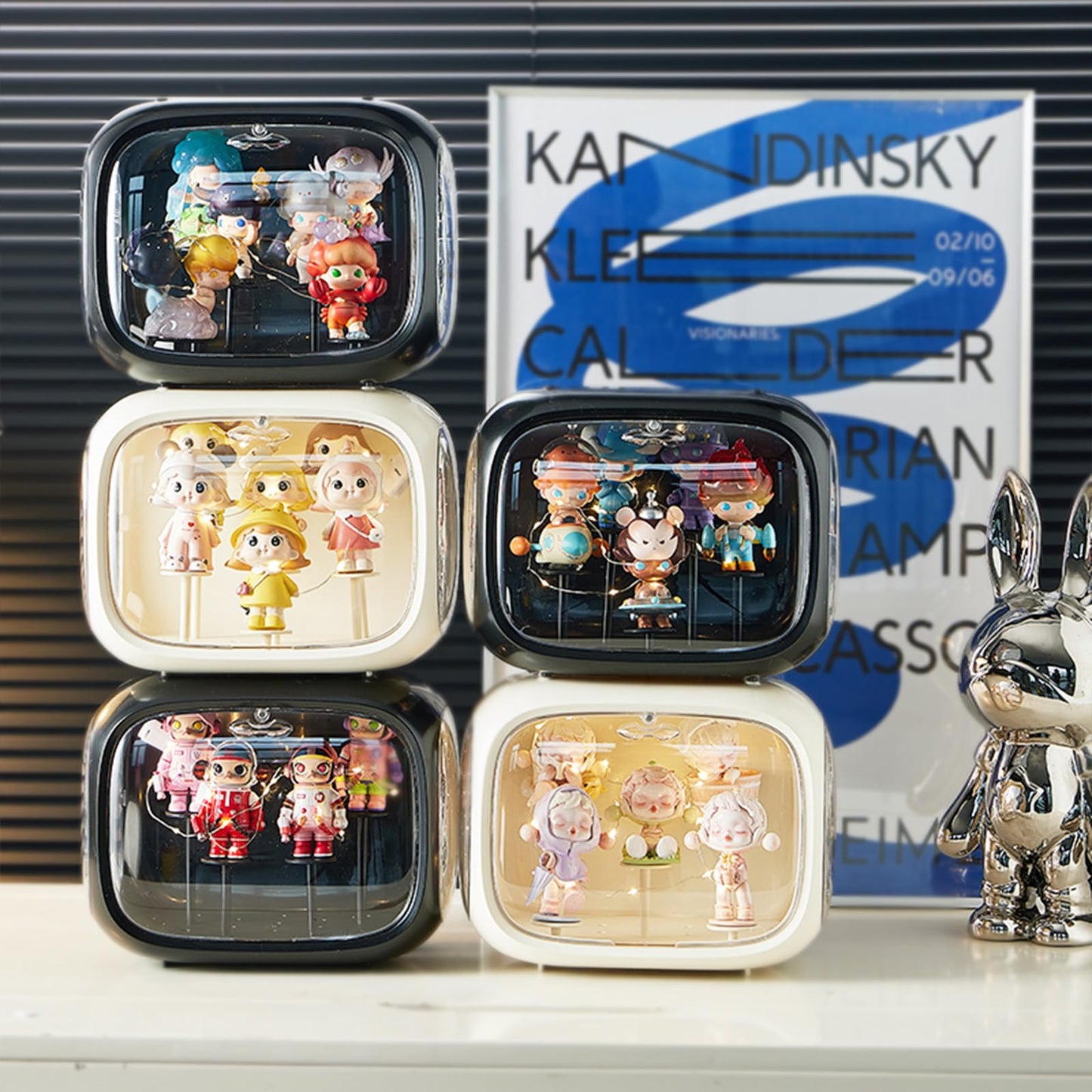 WMM Display Case for Figures with Light – Adjustable Clear Acrylic Box (Dust & Moisture Proof)