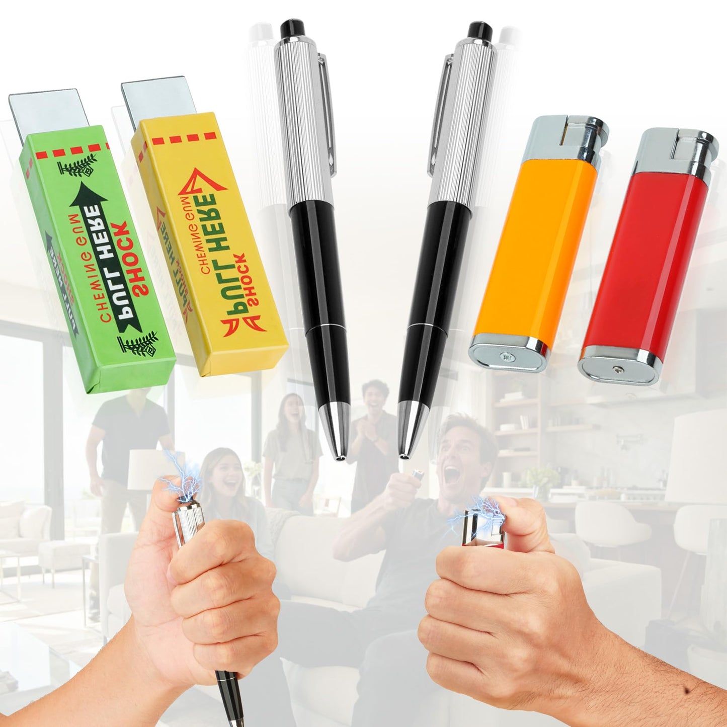 WOCNIB 6-Piece Electric Shock Prank Toy Set — Three Shocking Methods for Party Fun