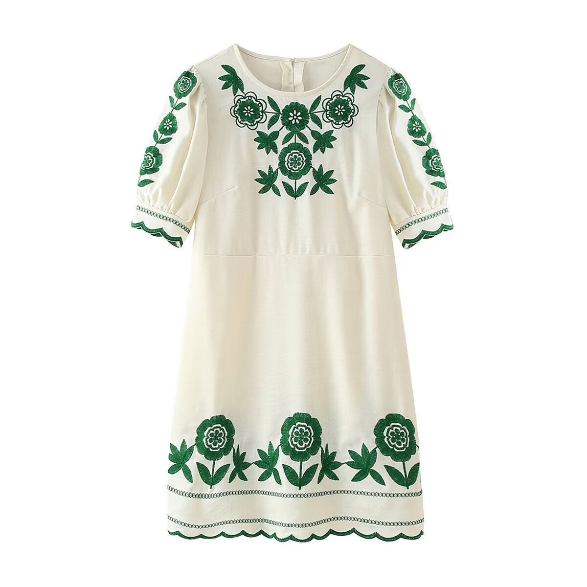 Women's Embroidered Short Sleeve Dress