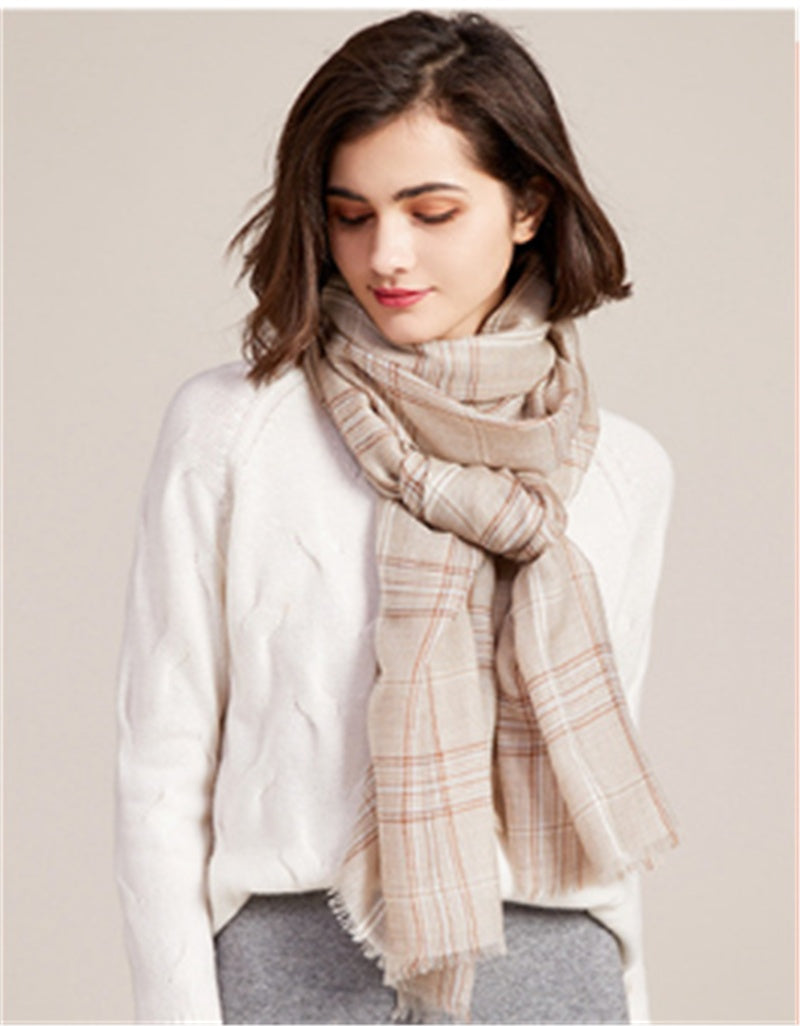 Luxury Worsted Cashmere Shawl | Thin Autumn Winter Wrap - Neomodest