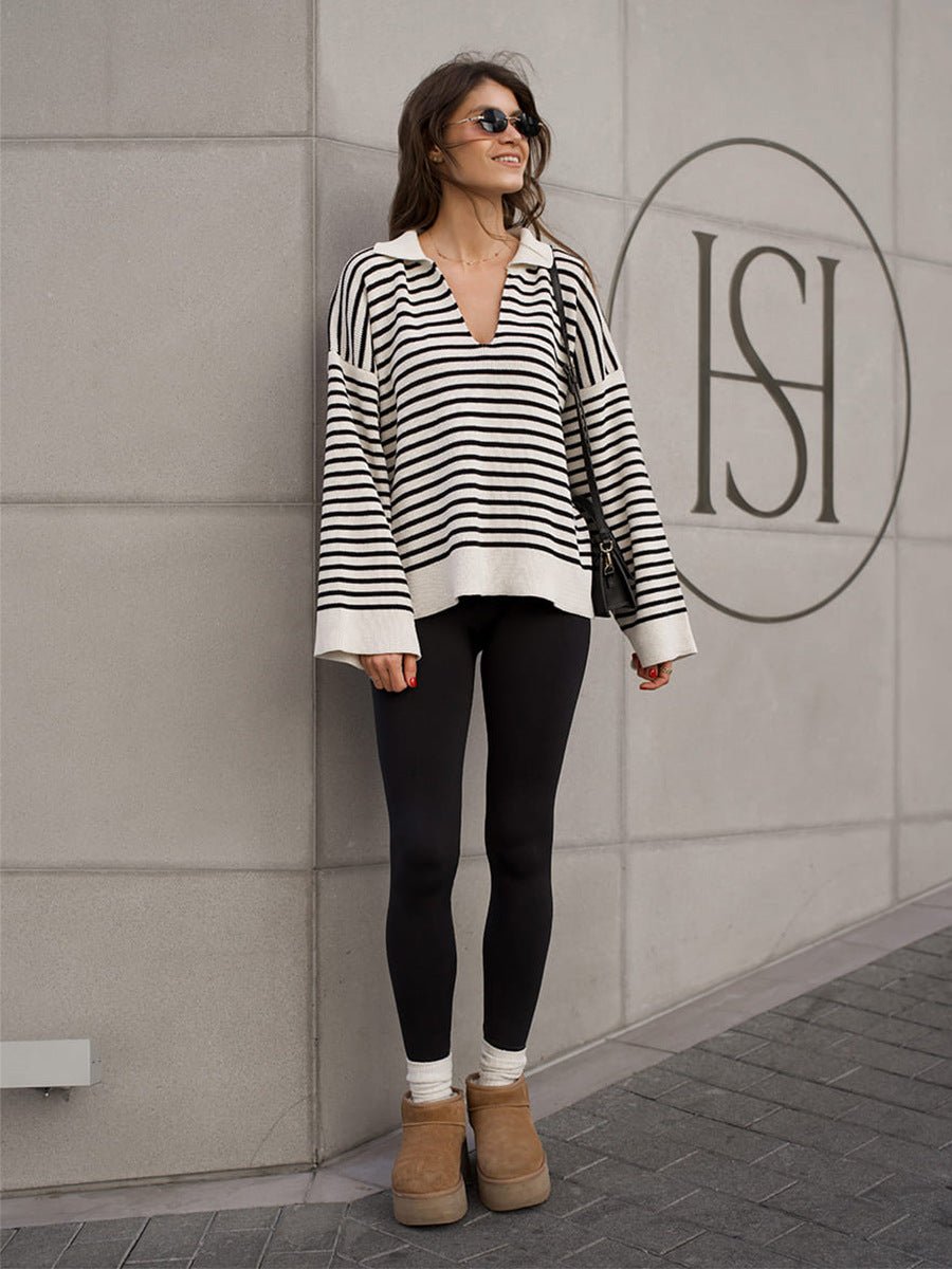 Women’s Striped Long Sleeve Sweater