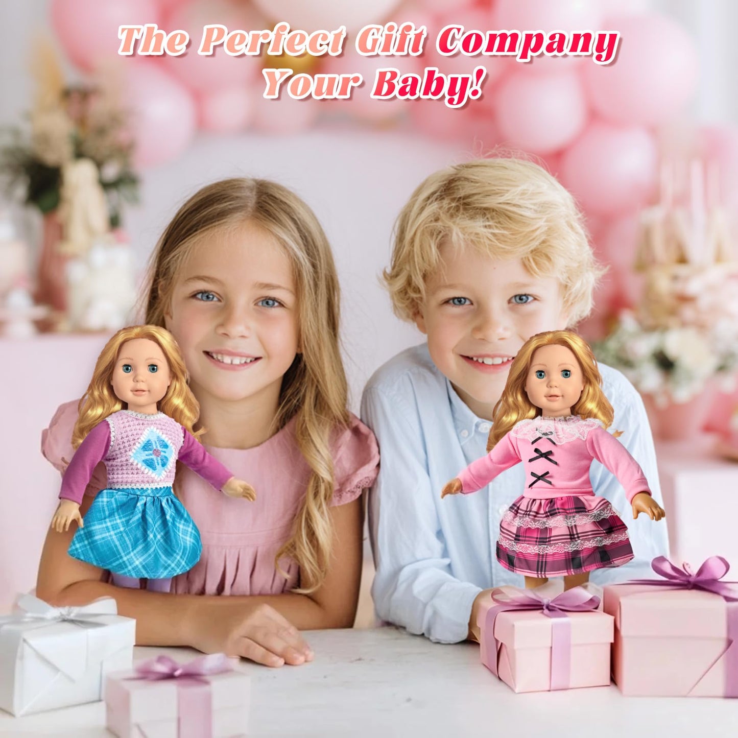 WONDOLL 9-Piece Doll Clothes Set for 18-Inch American Girl–Style Outfits