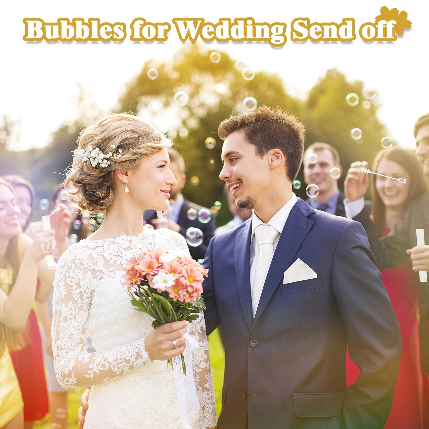 Wondrus 200-Count Bulk Wedding Bubble Favors – Mini Bubble Wands
