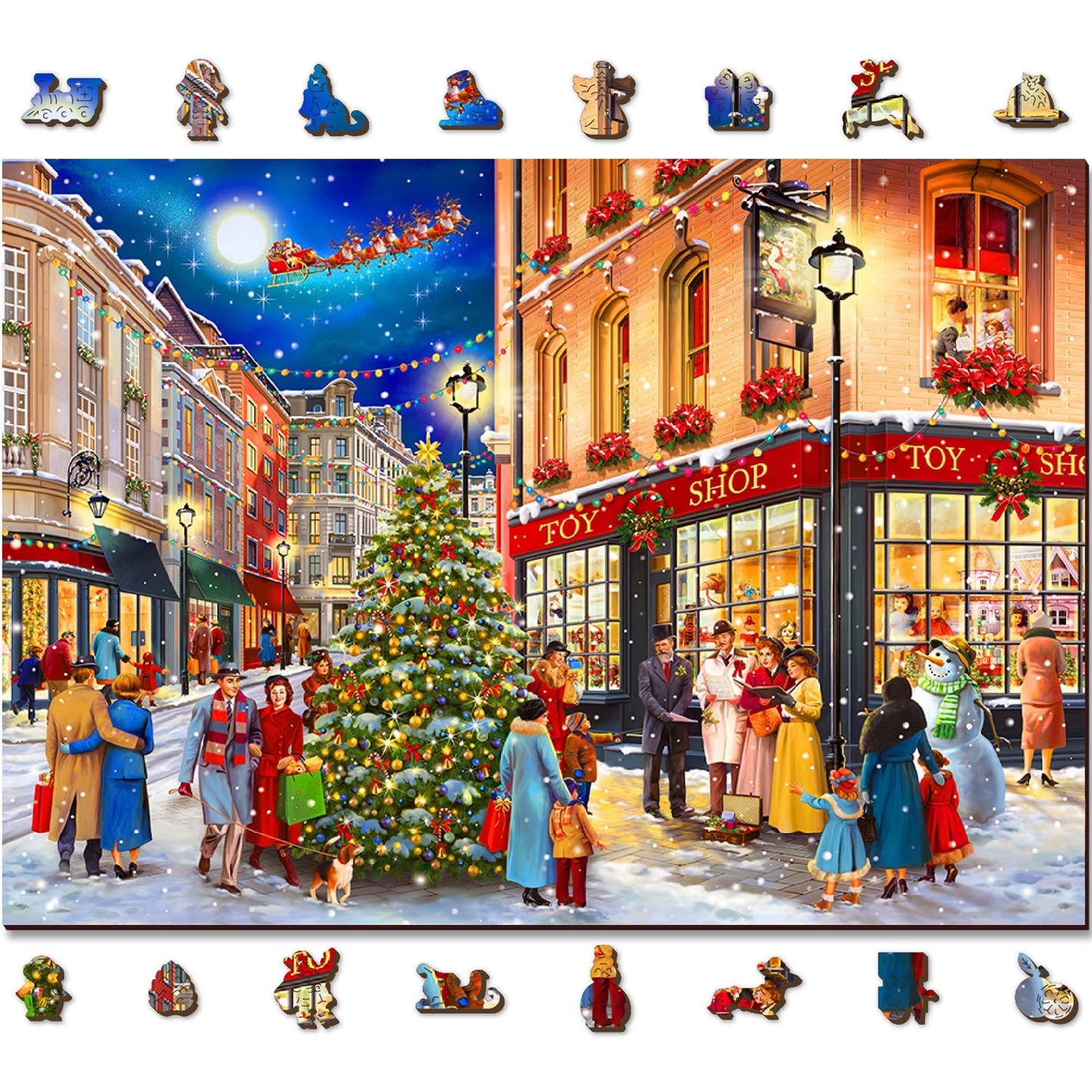WOODEN.CITY 1000-Piece Christmas Evening Puzzle – Advanced Winter Jigsaw for Adults