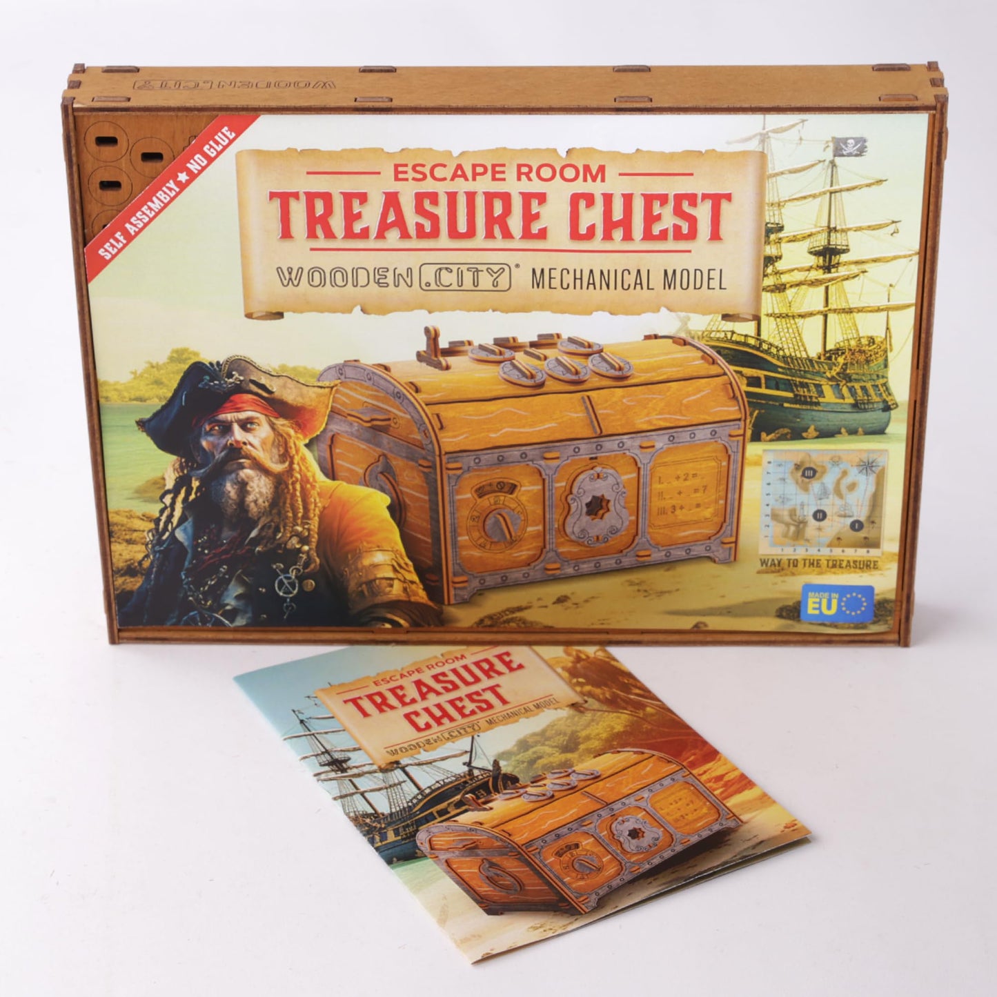 WOODEN.CITY Treasure Chest Puzzle Box for Adults – 3D Puzzle, Secret Opening, 165 Pieces