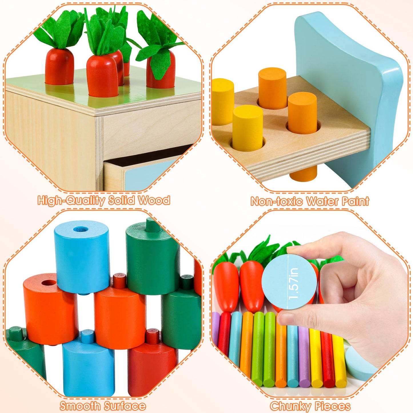 Woodmam 9-in-1 Wooden Montessori Toys for Toddlers 12-18 Months | Educational Box, Xylophone & More
