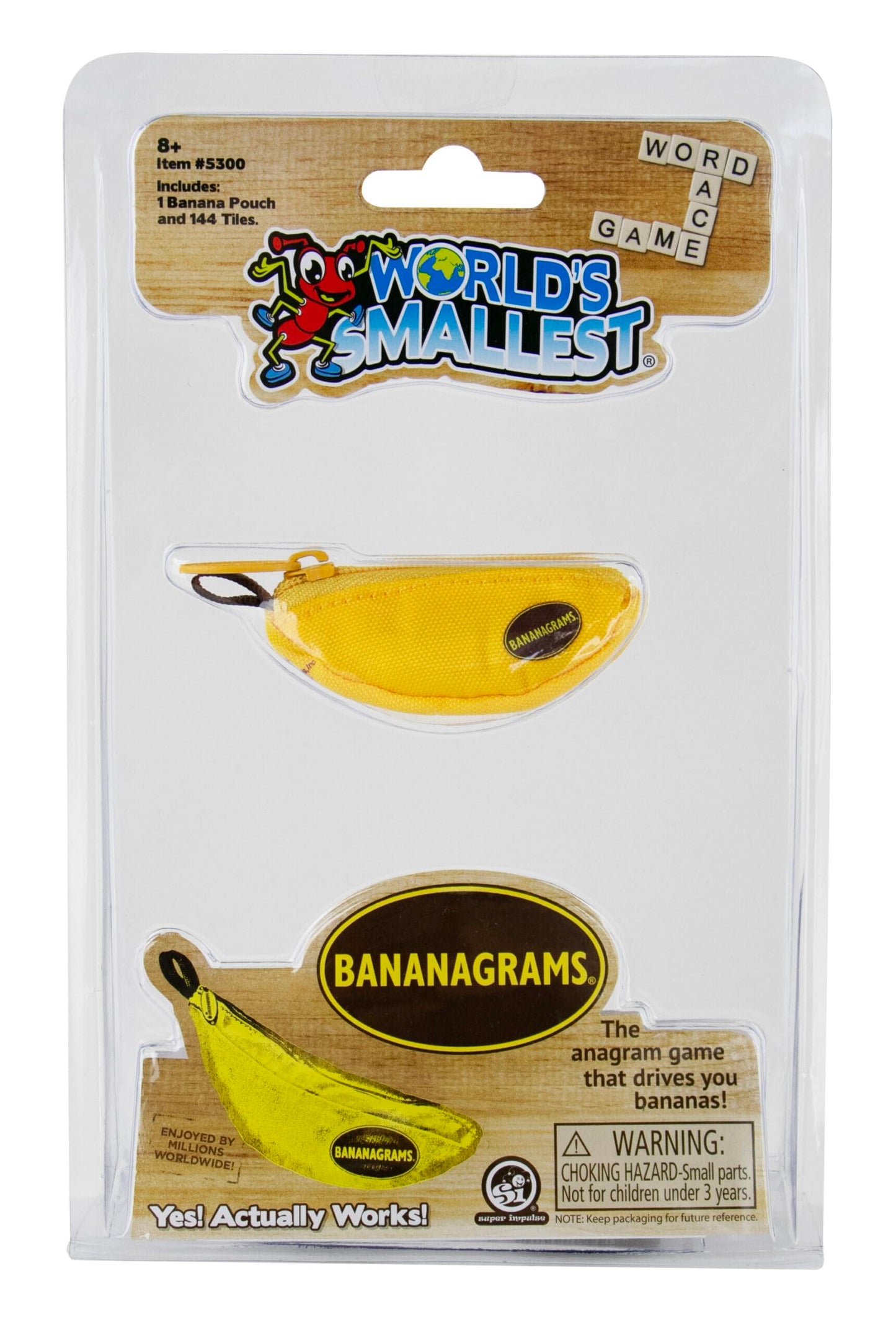 World's Smallest Bananagrams - Family Word Game with Banana Pouch & 144 Tiles | Ages 8+