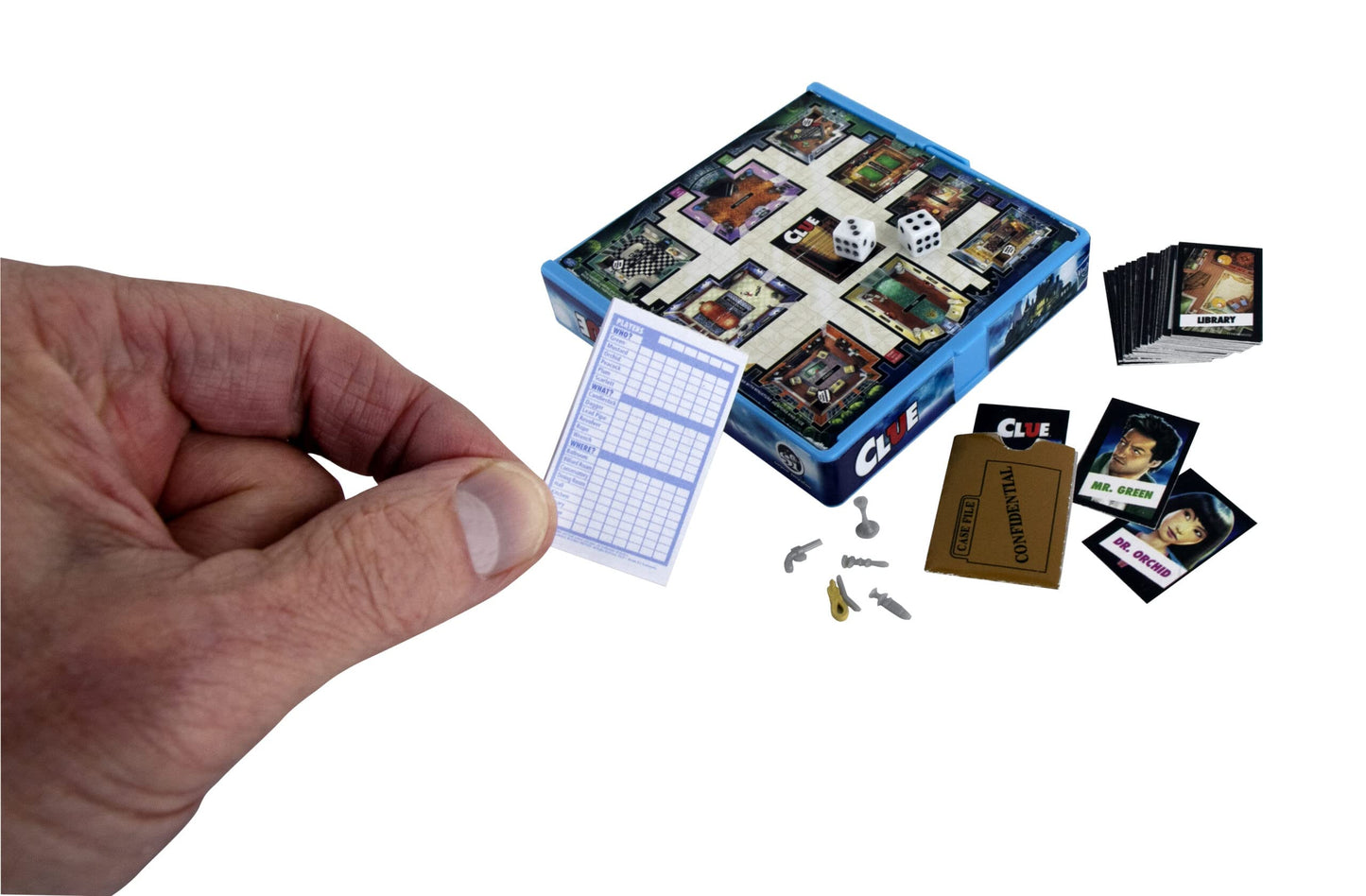 World's Smallest Board Games Set of 4: Clue, Sorry, Battleship, Blokus – Bundle