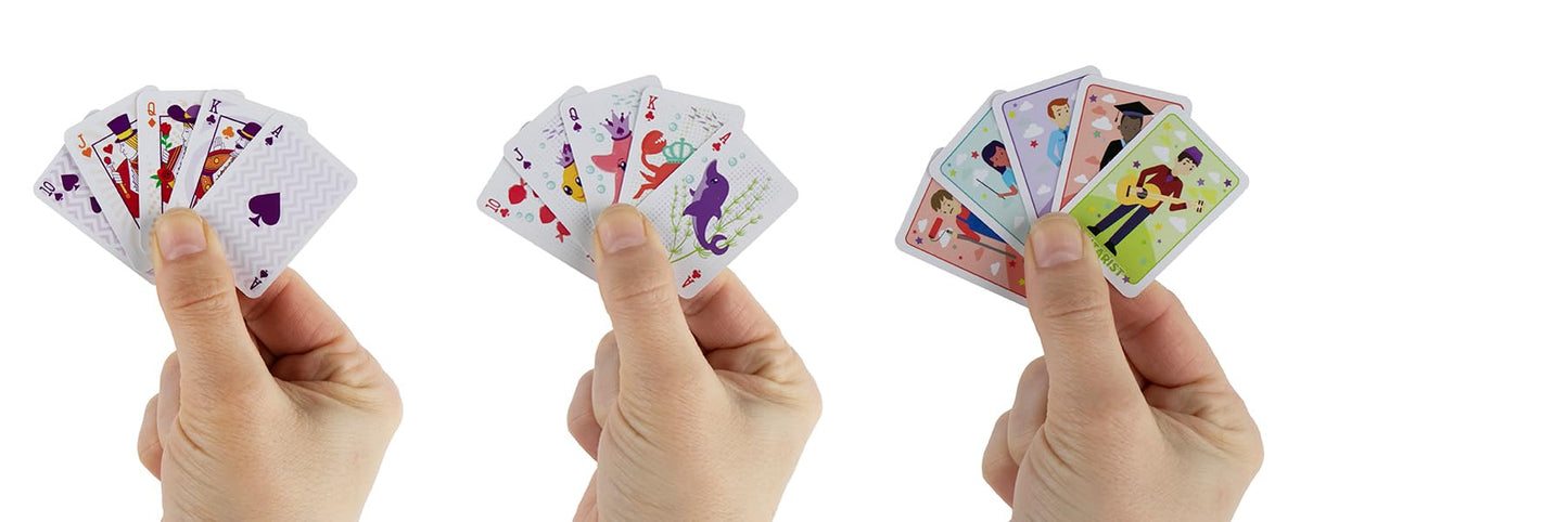 World's Smallest Mini Travel Card Games Bundle – Crazy 8's, Old Maid & Go Fish
