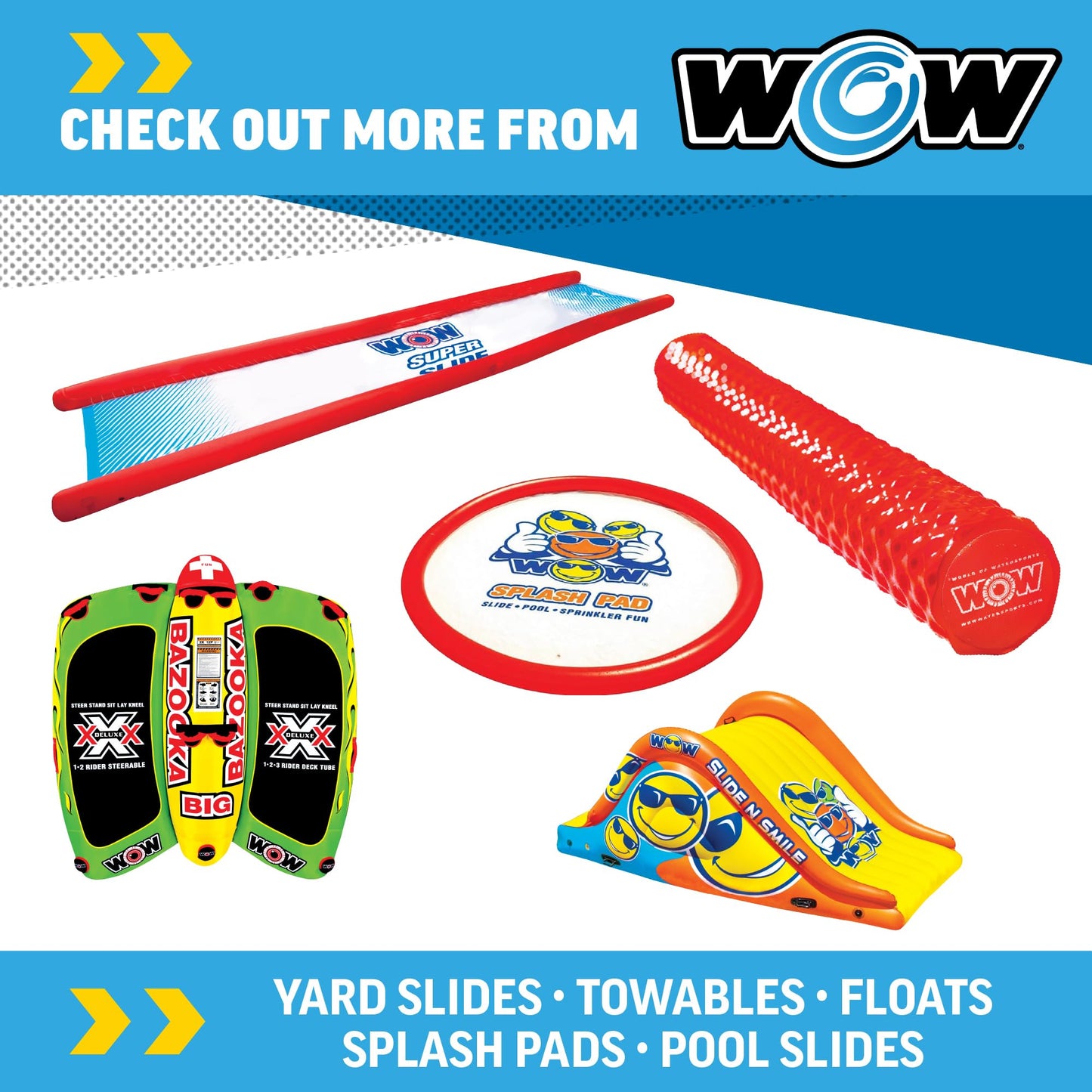 WOW Sports Red Foam Pool Noodle - 46 Inches, Ultra Buoyant & UV-Resistant