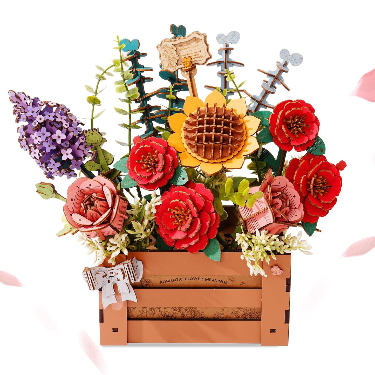 Wowood 3D Wooden Flower Puzzle – DIY Bloom Box Kit (658 PCS)