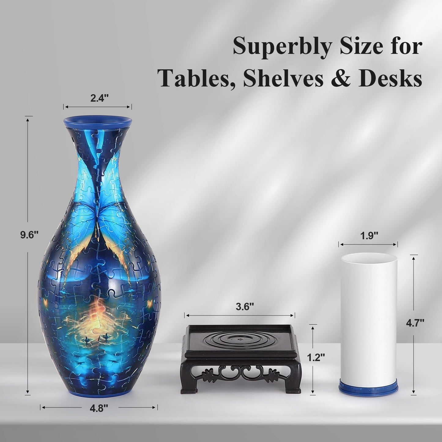 WowSome 3D Puzzle Vase for Adults - Durable Interlocking Pieces & Dual Assembly Modes