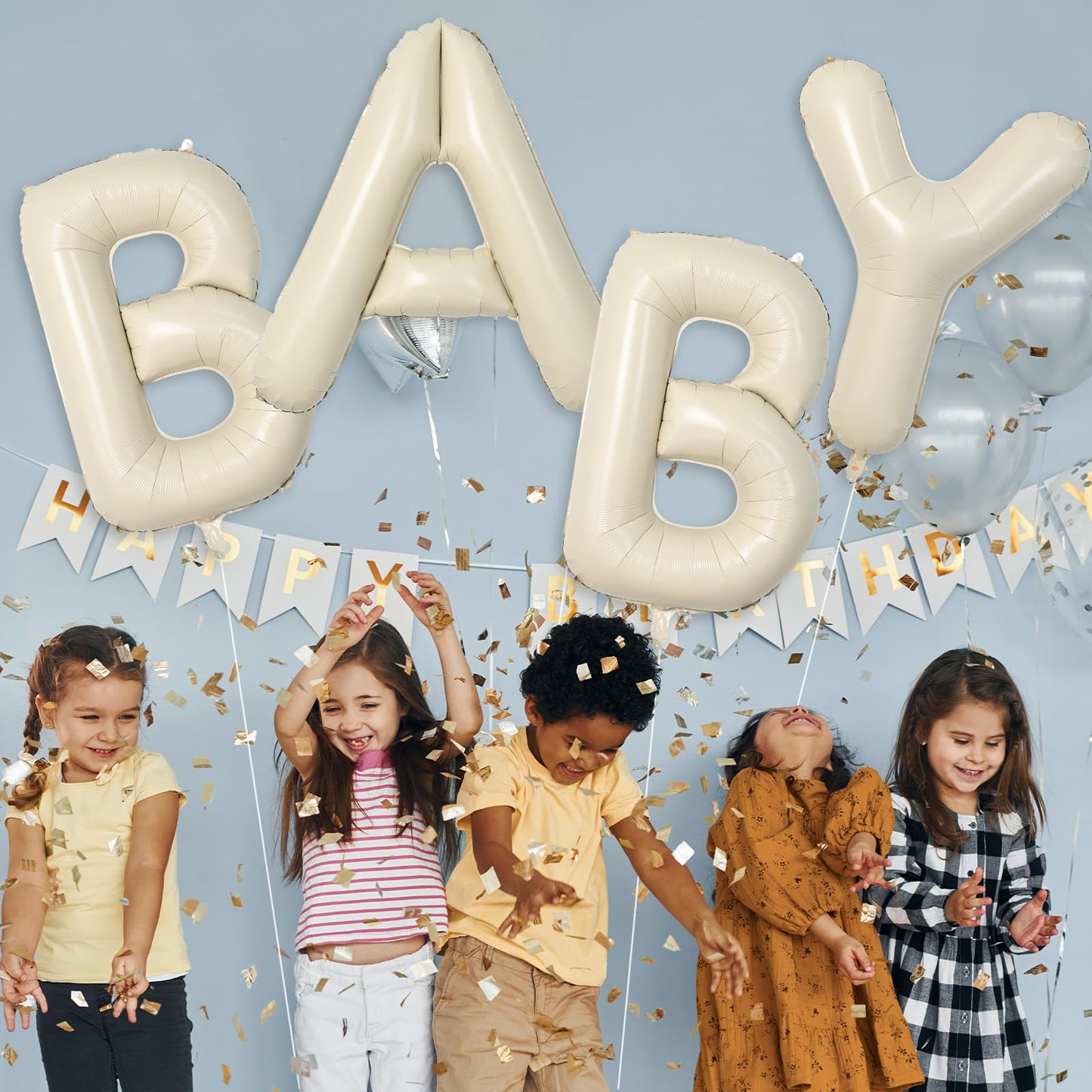 Wpensky 40 Inch Cream Letter Balloon R | Large Foil Alphabet Balloon for Birthdays & Weddings