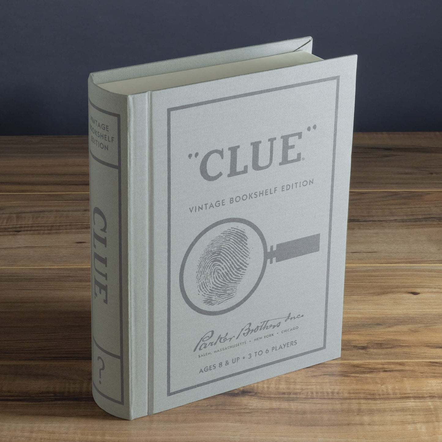 WS Game Company Clue Vintage Bookshelf Edition – Linen Book Box, Die-Cast Weapons & Wood Movers