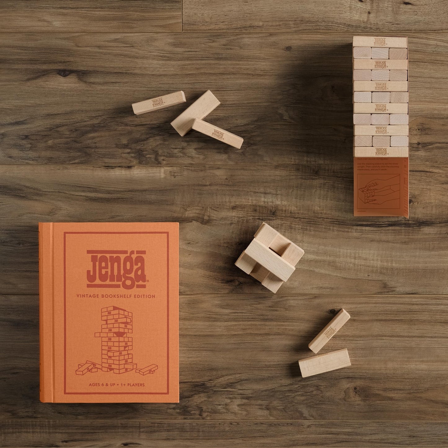 WS Game Company Vintage Bookshelf Board Games Collection — Battleship, Trivial Pursuit, Jenga, Checkers & Backgammon