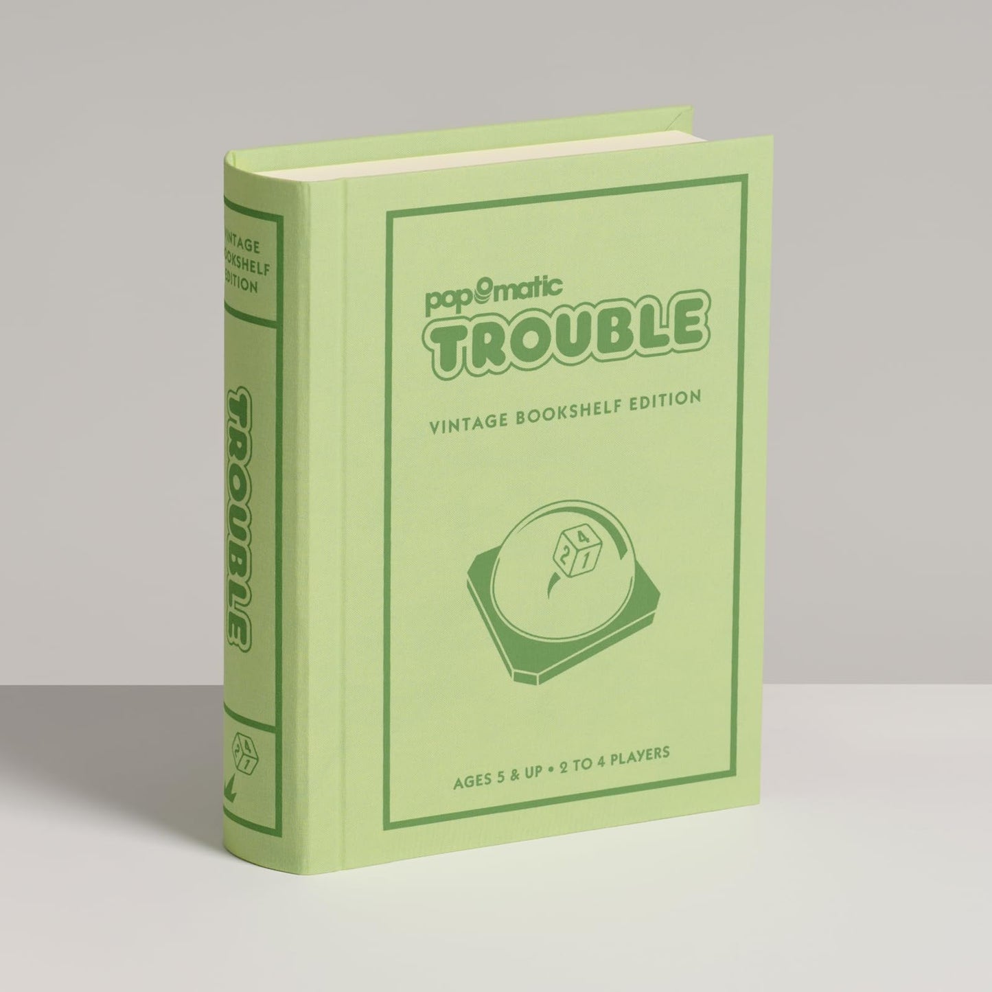 WS Game Company Trouble Vintage Bookshelf Edition – Linen Wrapped Box, Pop-O-Matic Die Roller, Family Board Game (Ages 5+)