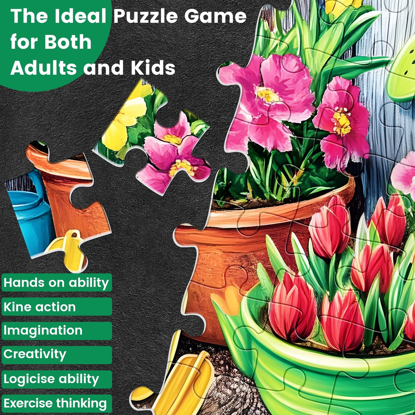 WSCXSC 300 Piece Flower Garden Puzzle for Adults – Premium Cardboard Jigsaw