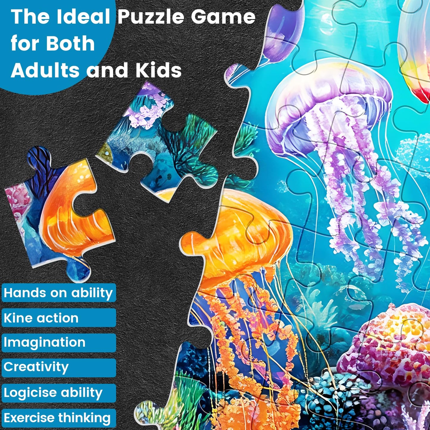 WSCXSC 300-Piece Ocean Jellyfish Puzzle – Premium Jigsaw for Adults & Family Fun