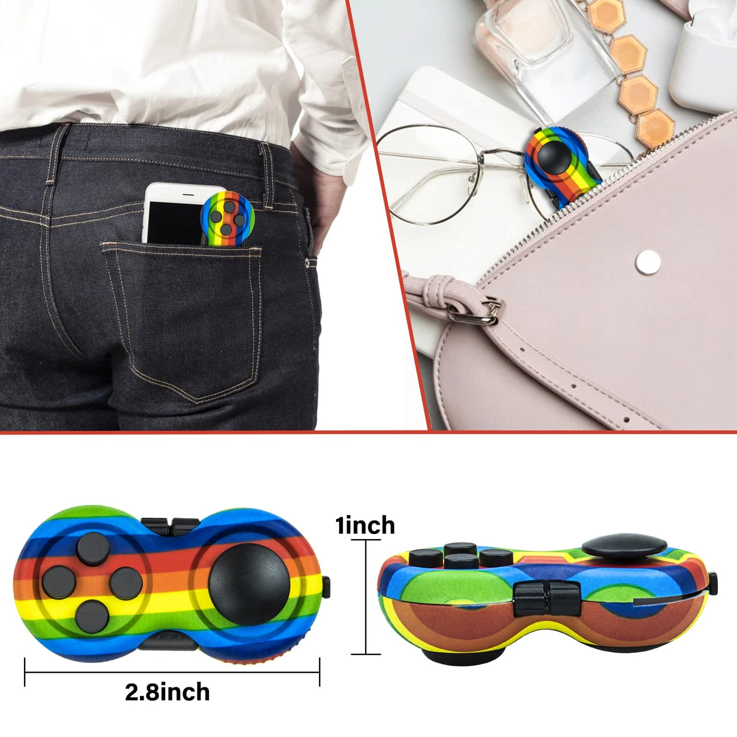 WTYCD Original Fidget Toy – 8-Function Controller Fidget for Focus & Stress Relief