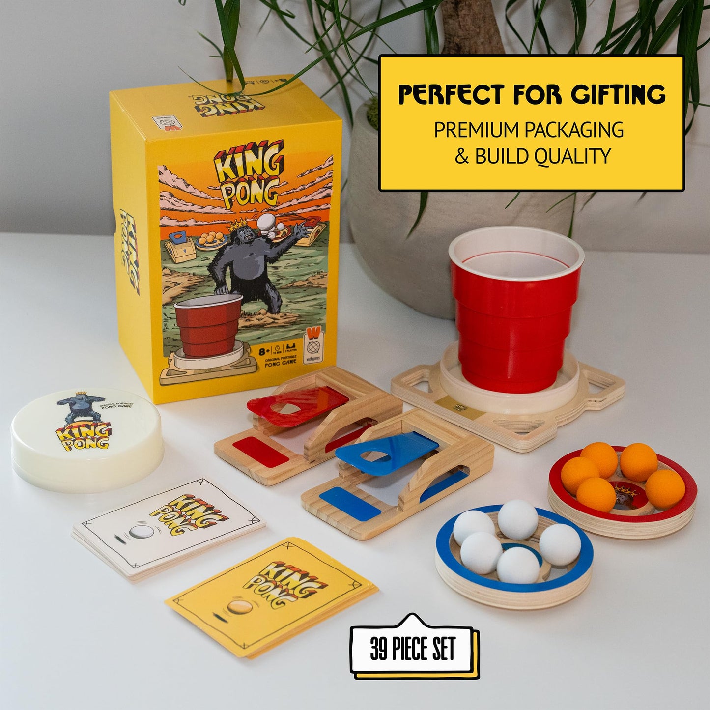 King Pong Original Shot-Making Tabletop Game by Wudly Games | 1-4 Players