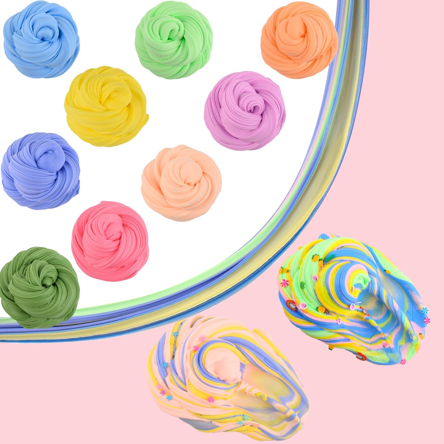 WUJYLY Slime Kit 54-Pack | Non-Sticky Mini Butter Slimes for Kids