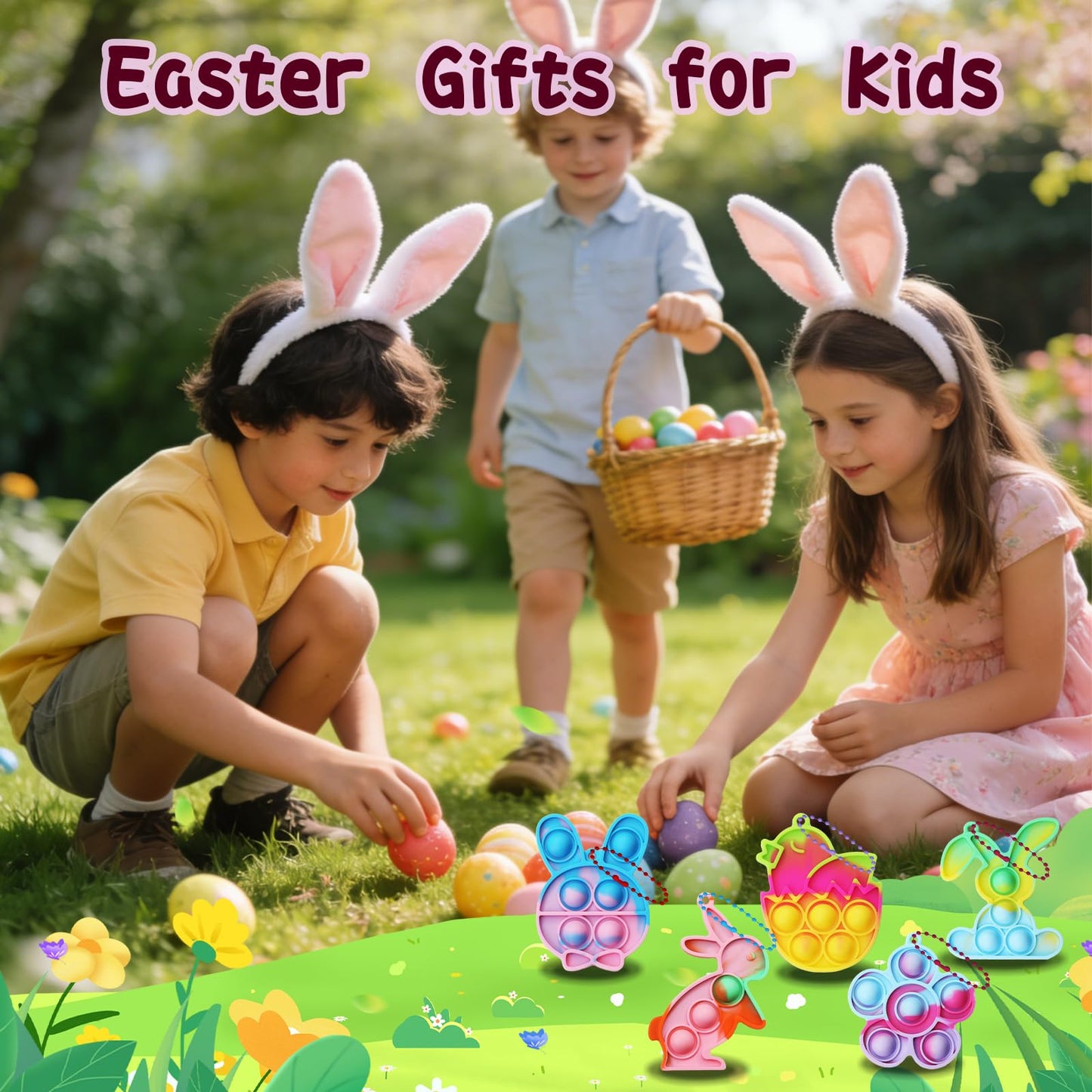 Wuridiwa 84Pcs Easter Fidget Toys & Non-Candy Basket Fillers