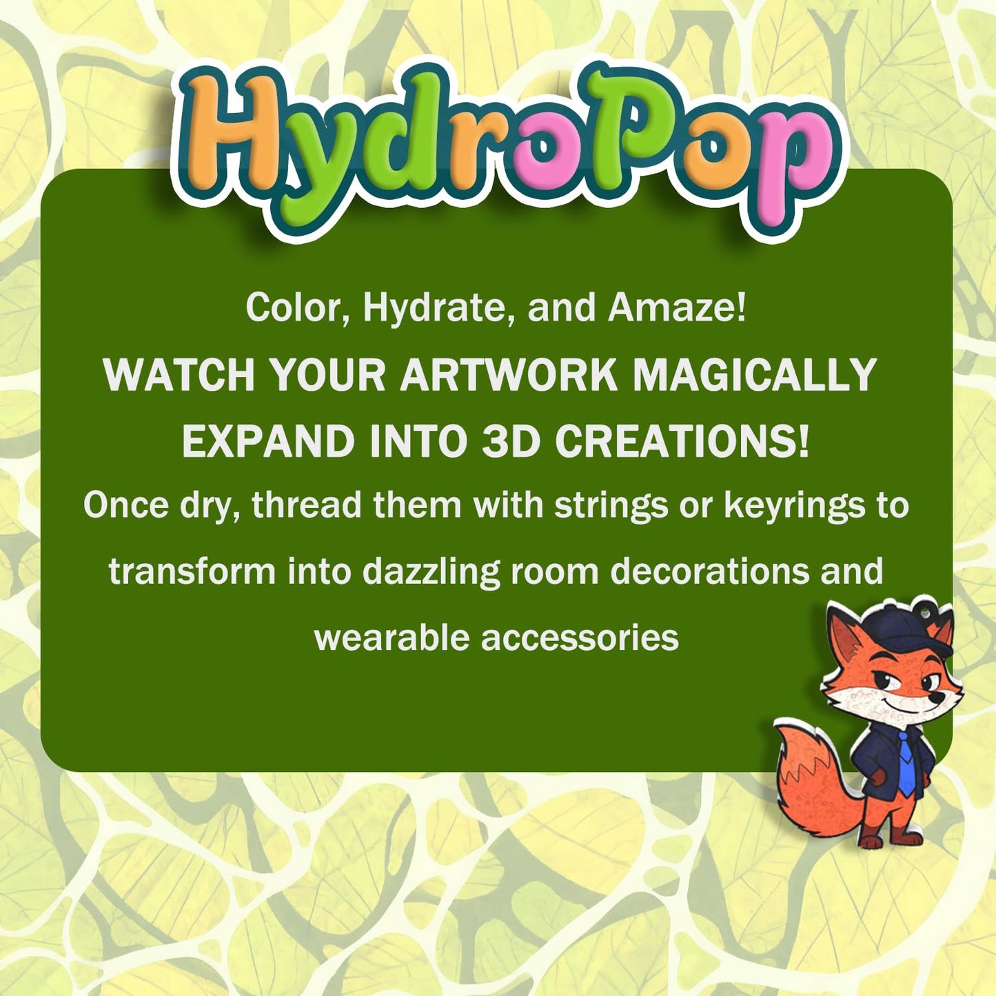 WurLoo Aqua Puffs 3D Art Kit Animals – Mess-Free Foam Craft for Kids Ages 4-10