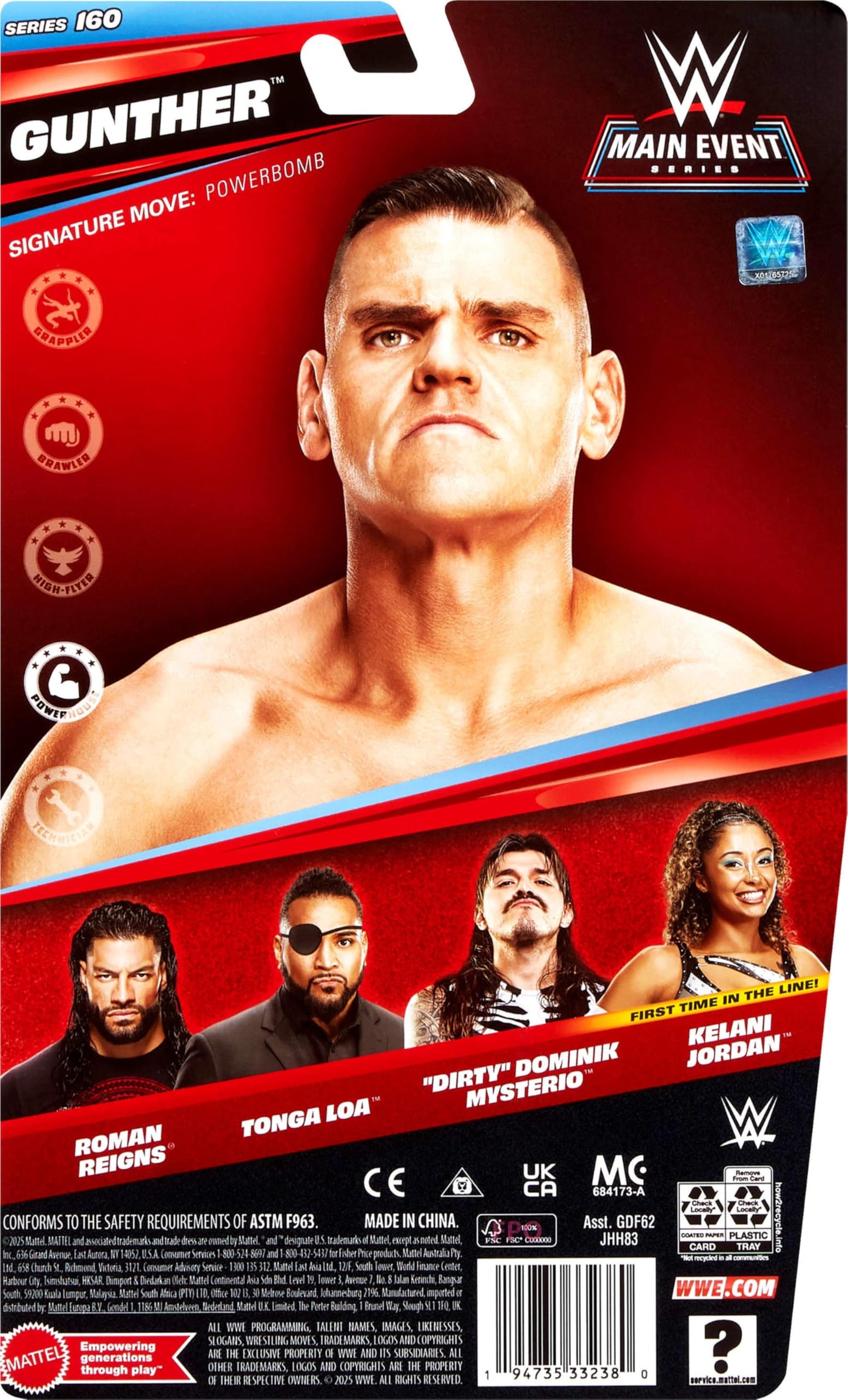 WWE Gunther Action Figure – Main Event Series #160, 6-Inch Collectible with 14-Point Articulation