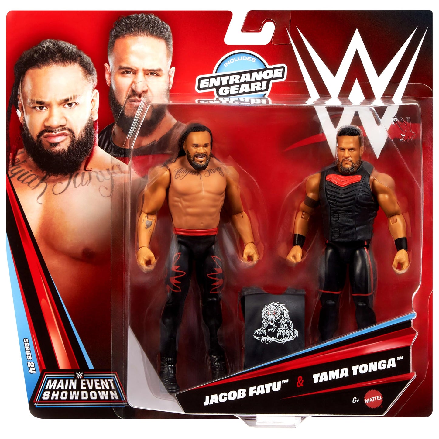 Mattel WWE Main Event Showdown 2-Pack – Tama Tonga & Jacob Fatu (6-inch) with Accessory