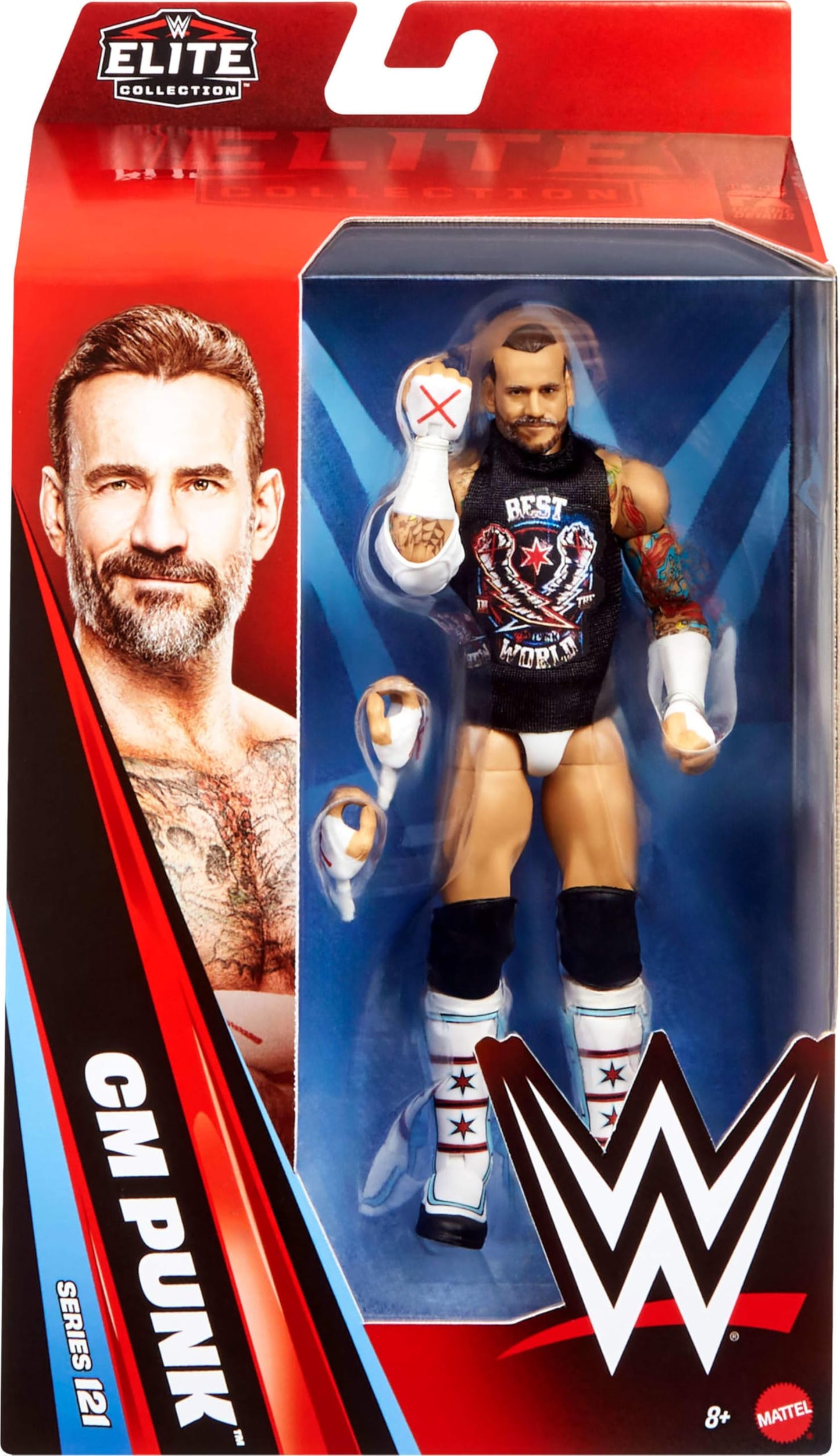 WWE Mattel Elite CM Punk 6-Inch Action Figure – Greatest Hits 2025, 25 Articulation Points & Swappable Hands
