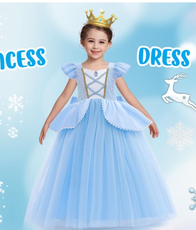WYB Blue Princess Costume Dress with Accessory Set for Girls (7-8 Years)
