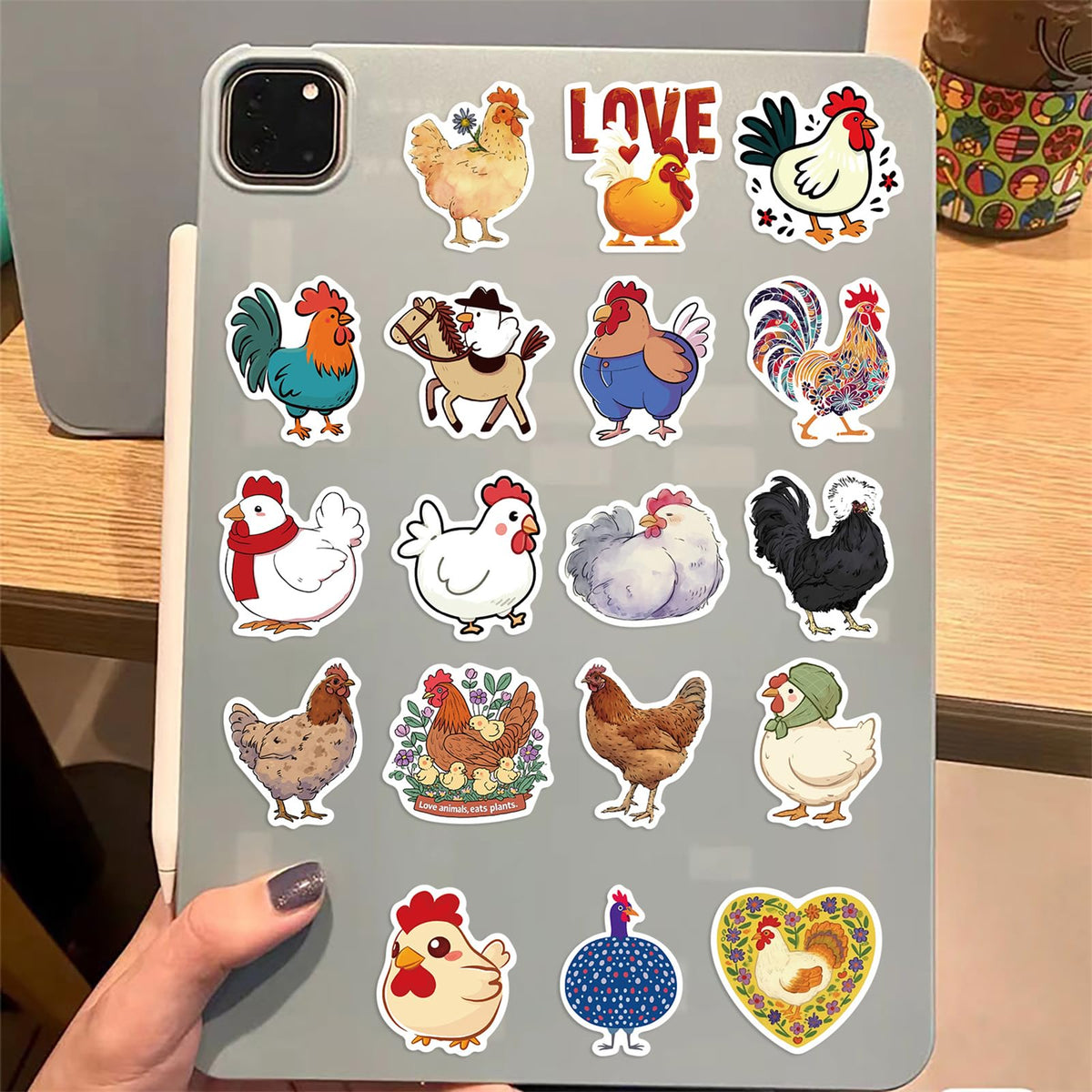 Wyyeleswm 50Pcs Funny Chicken Stickers - Waterproof Vinyl Decals Pack for Kids & Teens