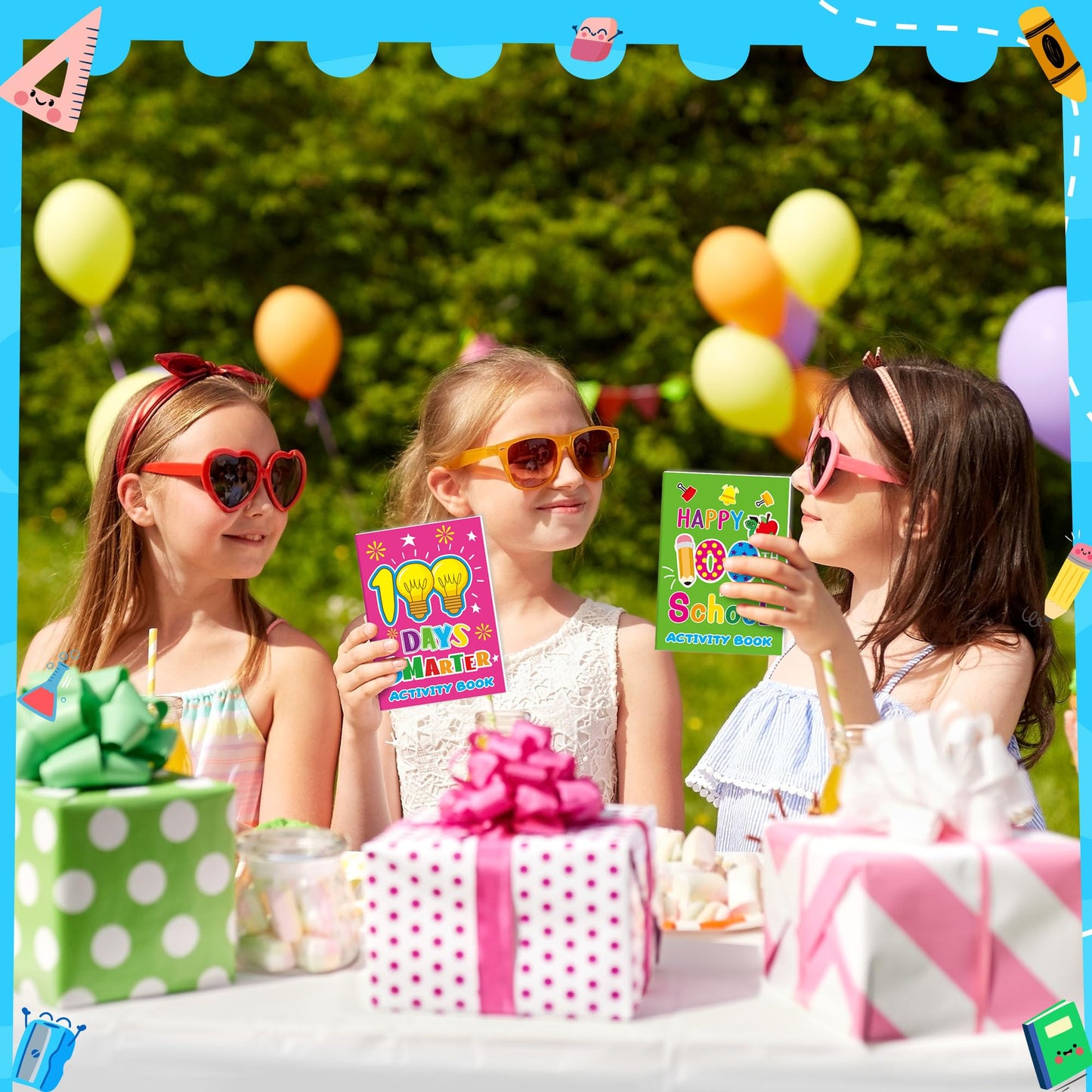 X1zuue 100th Day of School Activity Books for Kids — 24-Piece Mini Games Set, Classroom Rewards & DIY Gifts