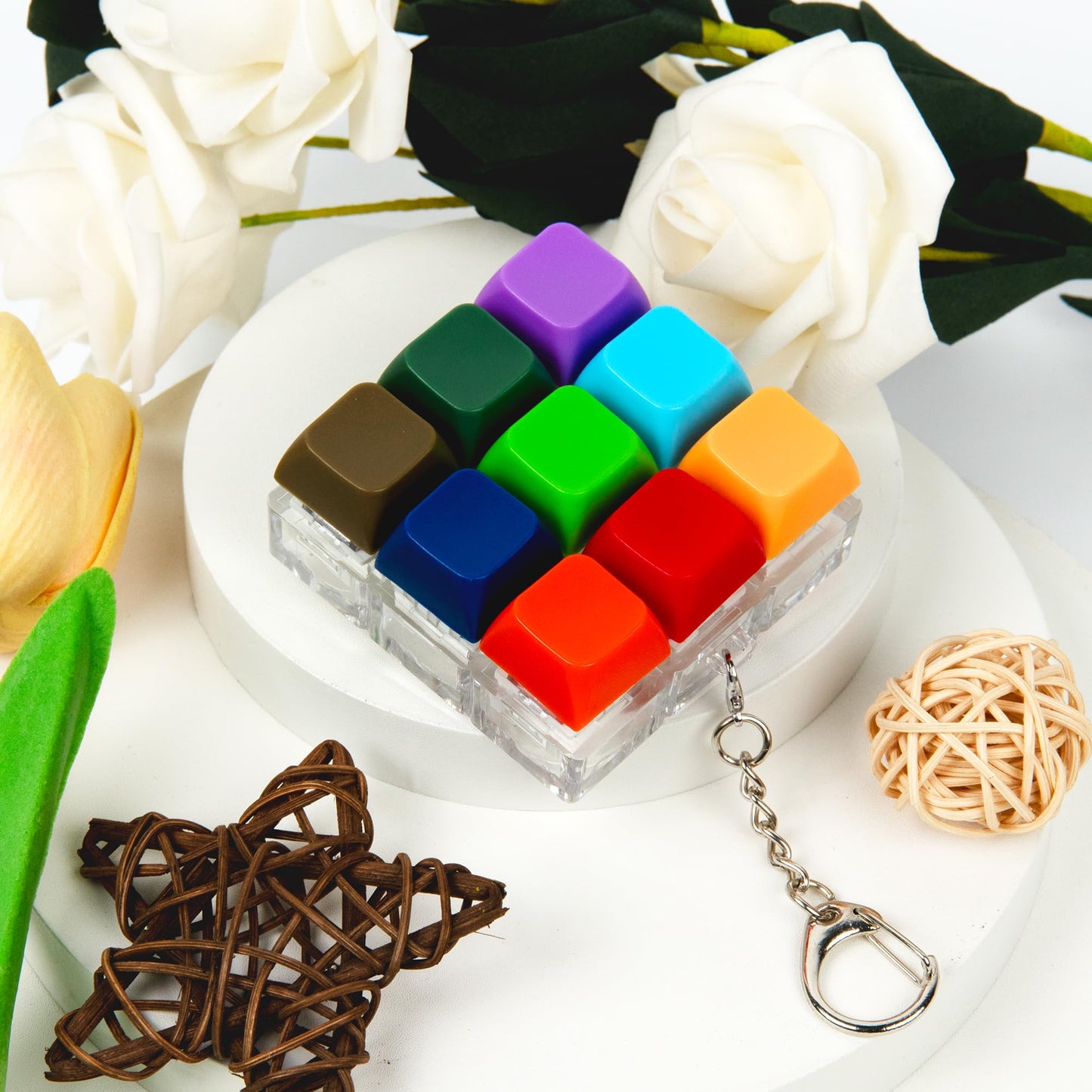 XiawaLangzhuo Keyboard Fidget Toy – 9-in-1 Keypad for Stress Relief, Bright & Portable
