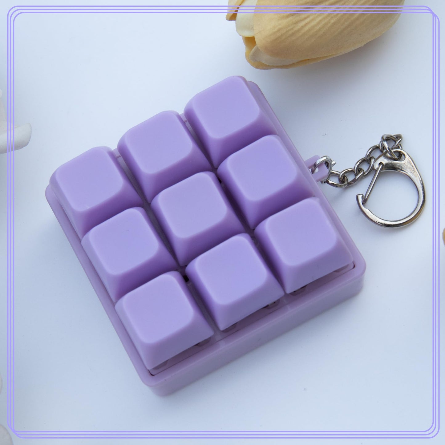 XiawaLangzhuo 9-in-1 Keyboard Fidget Toy – Purple Keychain