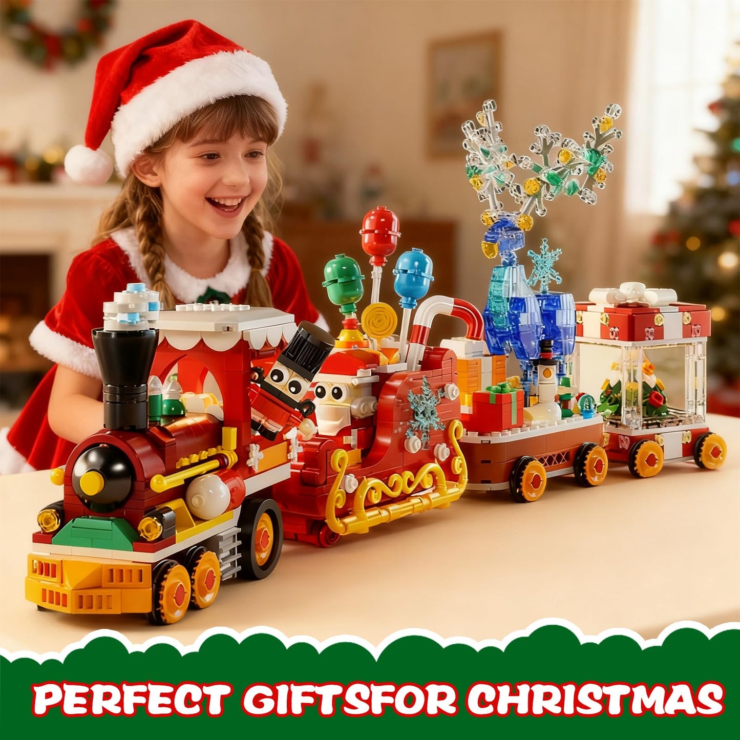 Xingya Youpin Christmas Train Building Block Set – 1461 PCS with LED Light