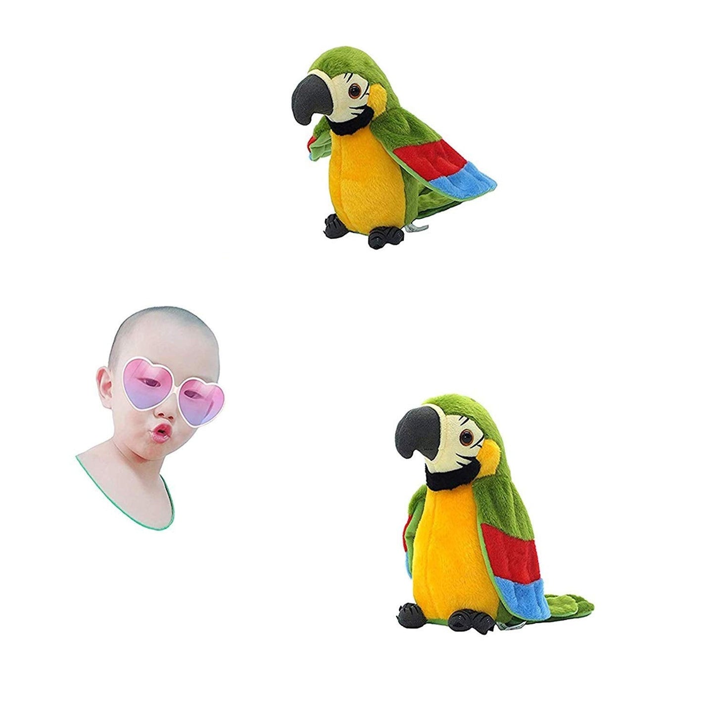 Xinrirong Talking Parrot Toy – Voice-Activated Plush Repeater for Fun & Learning
