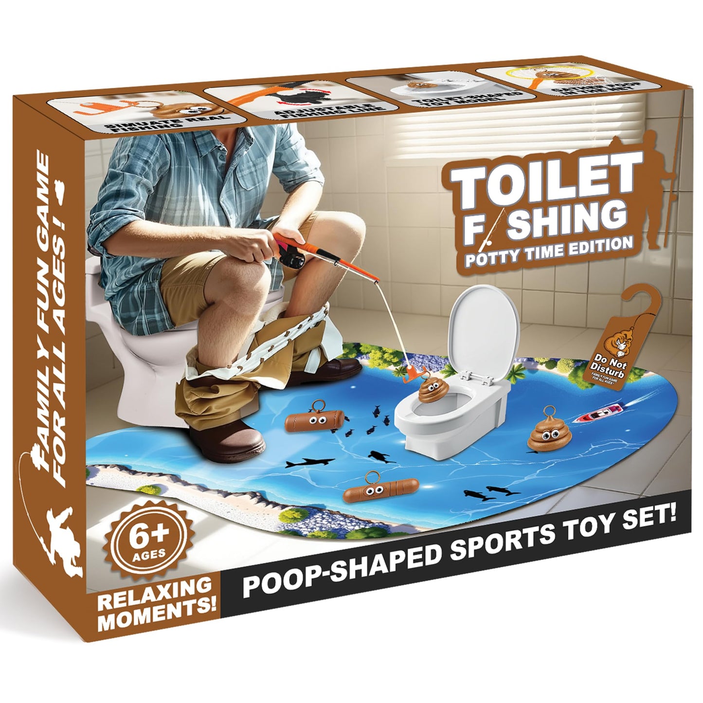 XLDLQU Prank Gift Box - Toilet Fishing Gag Box for White Elephant, Fun Gift for Dad, Husband