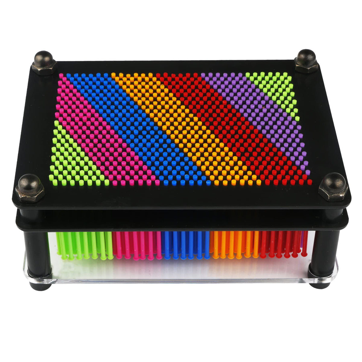 Xsltkby 3D Pin Art Toy – Rainbow Pinsculpture Board for Kids (3.75 x 5 in)