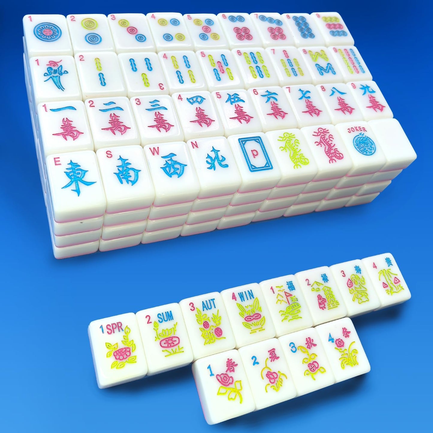 XuMoZC American Mini Mahjong Set – 166 Tiles, 0.9-Inch, Pink Travel Mahjong Kit