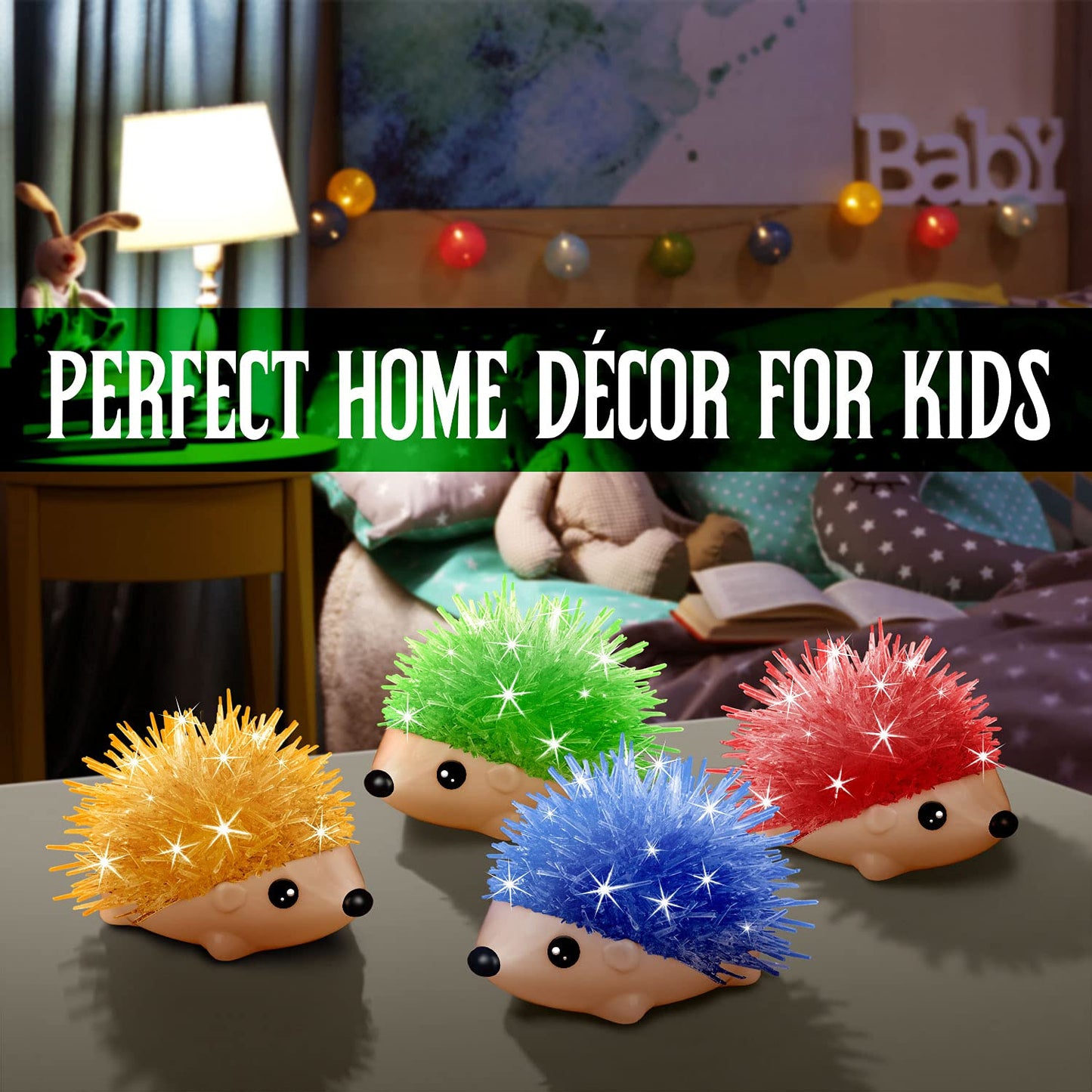 Crystal Growing Kit: 2 Hedgehog Crystals for Kids | STEM Gift by XX