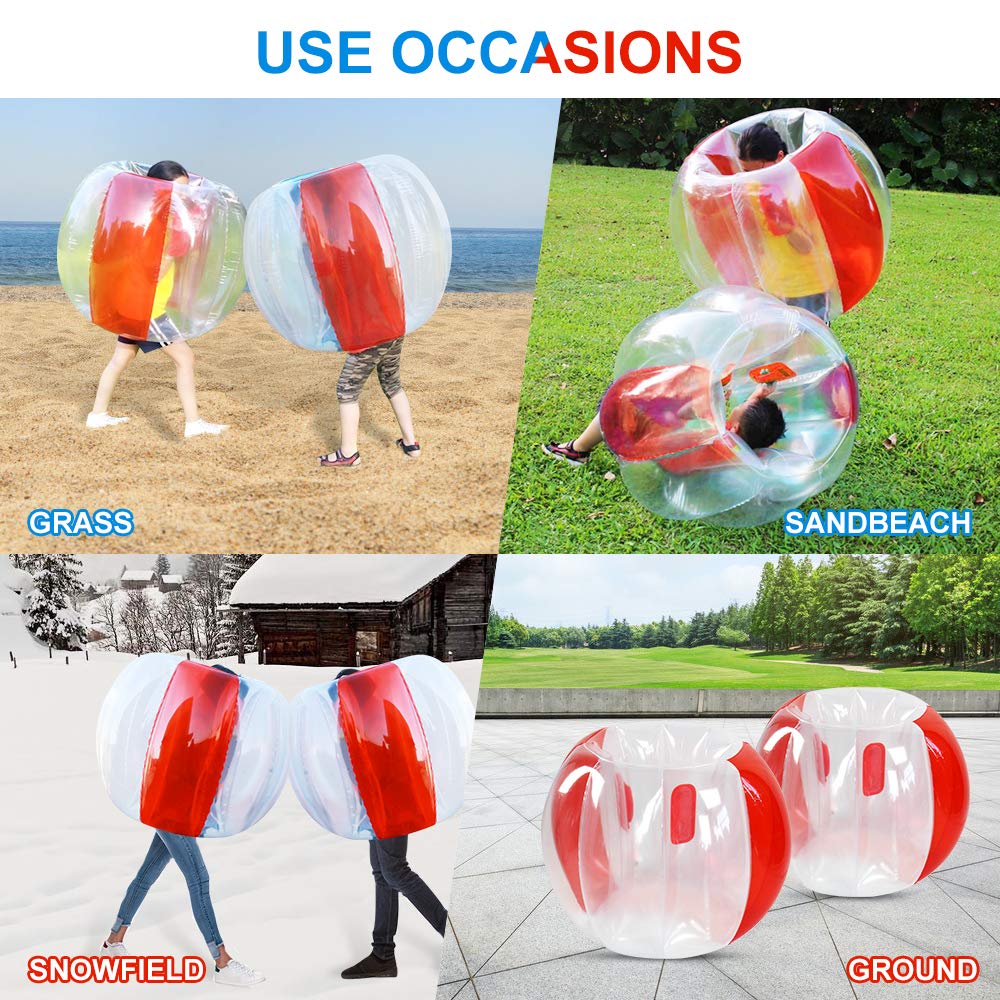 X XBEN Inflatable Bumper Balls (2-Pack) – 47-inch Giant Wearable Bubble Balls for Kids & Adults