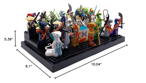 X XIN·SHI Minifigure Display Case – 2-Pack, Black Base, 3-Tier Steps for Lego Enthusiasts
