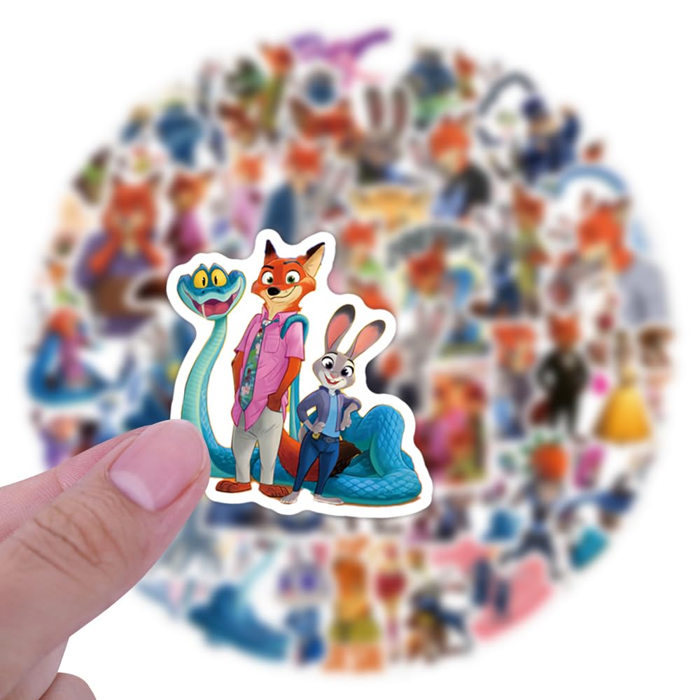 XYLL 50Pcs Zootopia Sticker Pack — Waterproof Vinyl Decals for Laptop, Bottle, Notebook