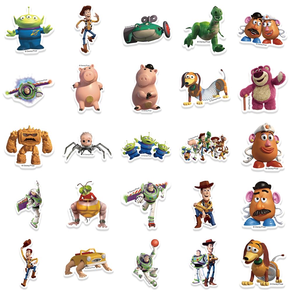 XYLL 50Pcs Toy Story Sticker Pack – Waterproof Vinyl Decals for Laptops & Water Bottles
