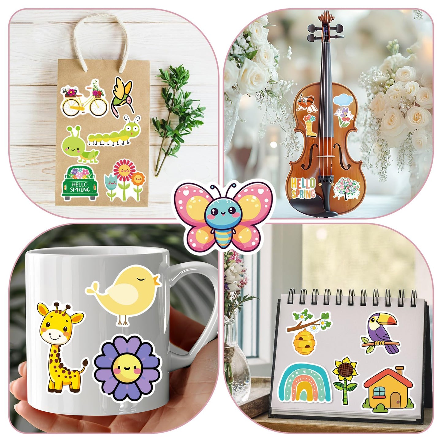 XZENTIRA 104 PCS Spring Vinyl Stickers – Water Bottle & Craft Decor Set