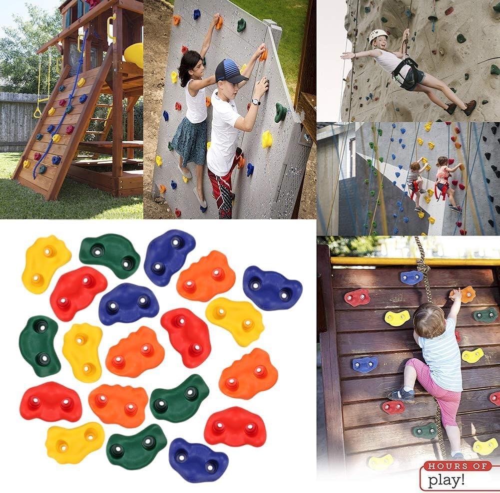 Yaegoo 20-Piece Climbing Holds for Kids - Indoor & Outdoor Rock Wall Kit
