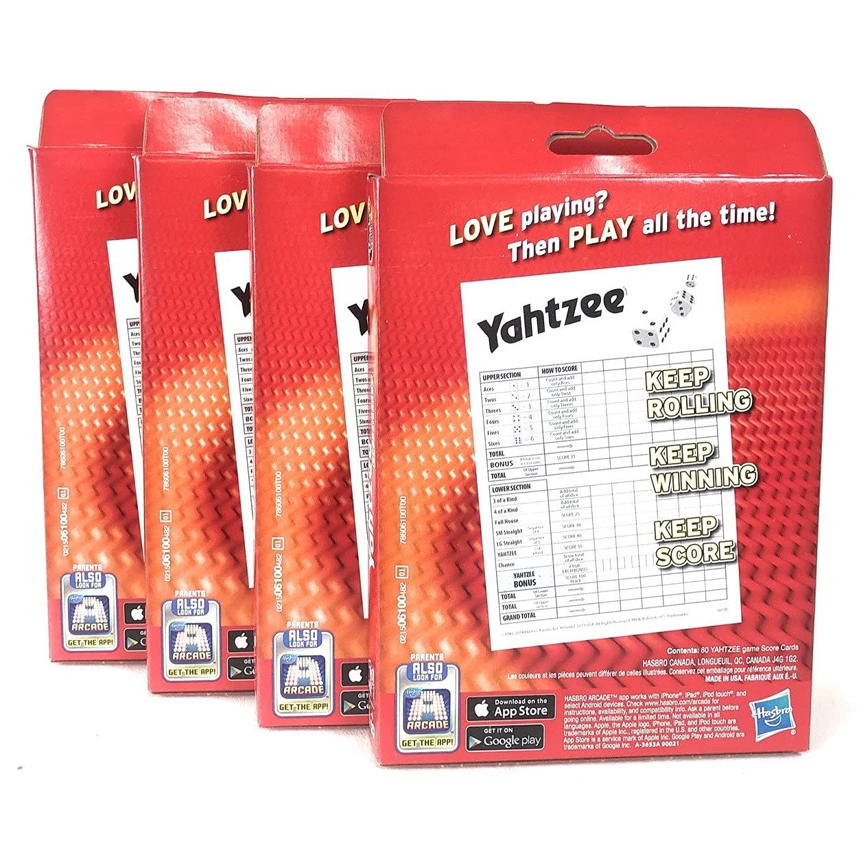 Yahtzee 80-Sheet Score Cards - 4 Pack | Score Cards for Yahtzee Game Night