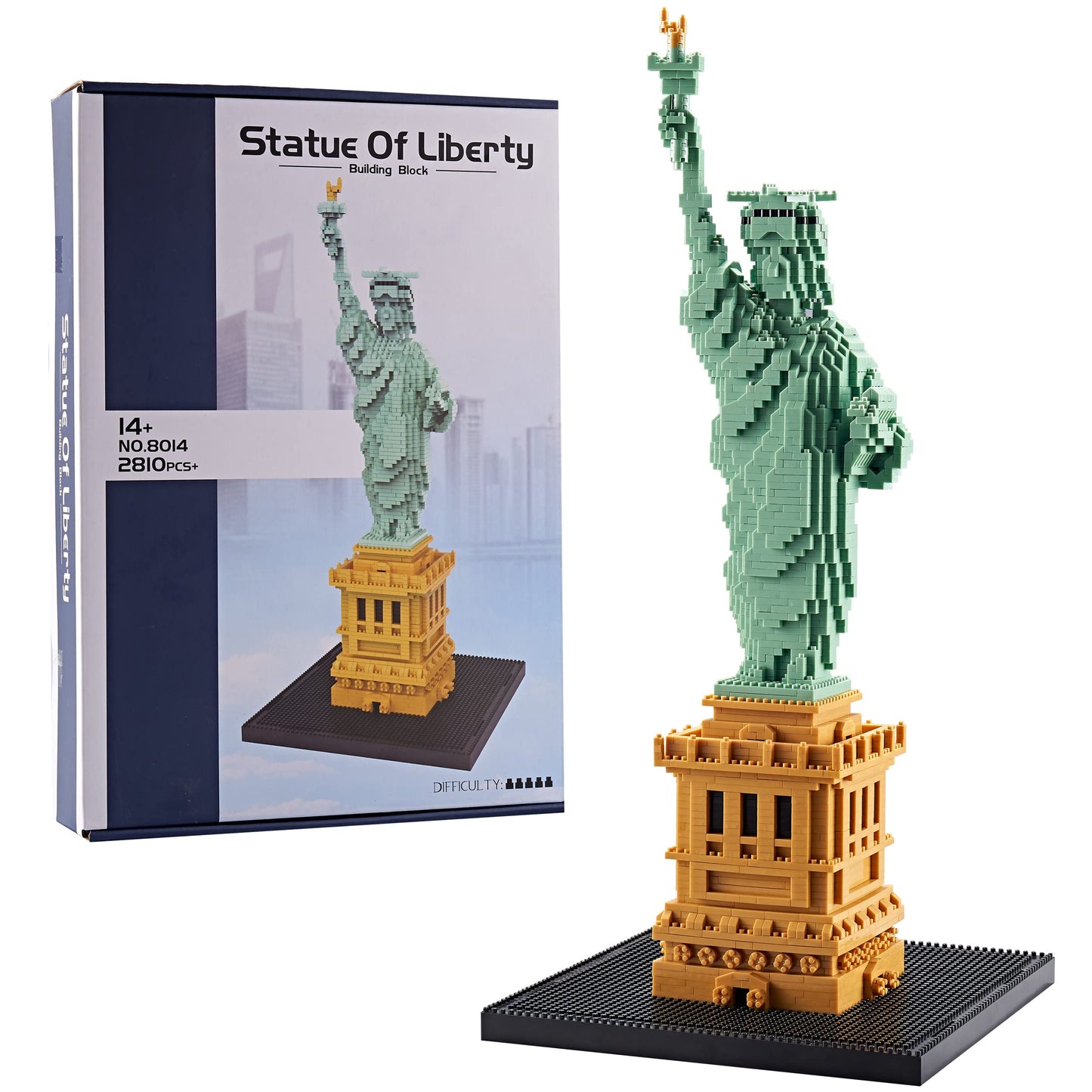 YaJie Statue of Liberty Mini Blocks Set – 2810 PCS, Educational Architecture Kit for Teens & Adults