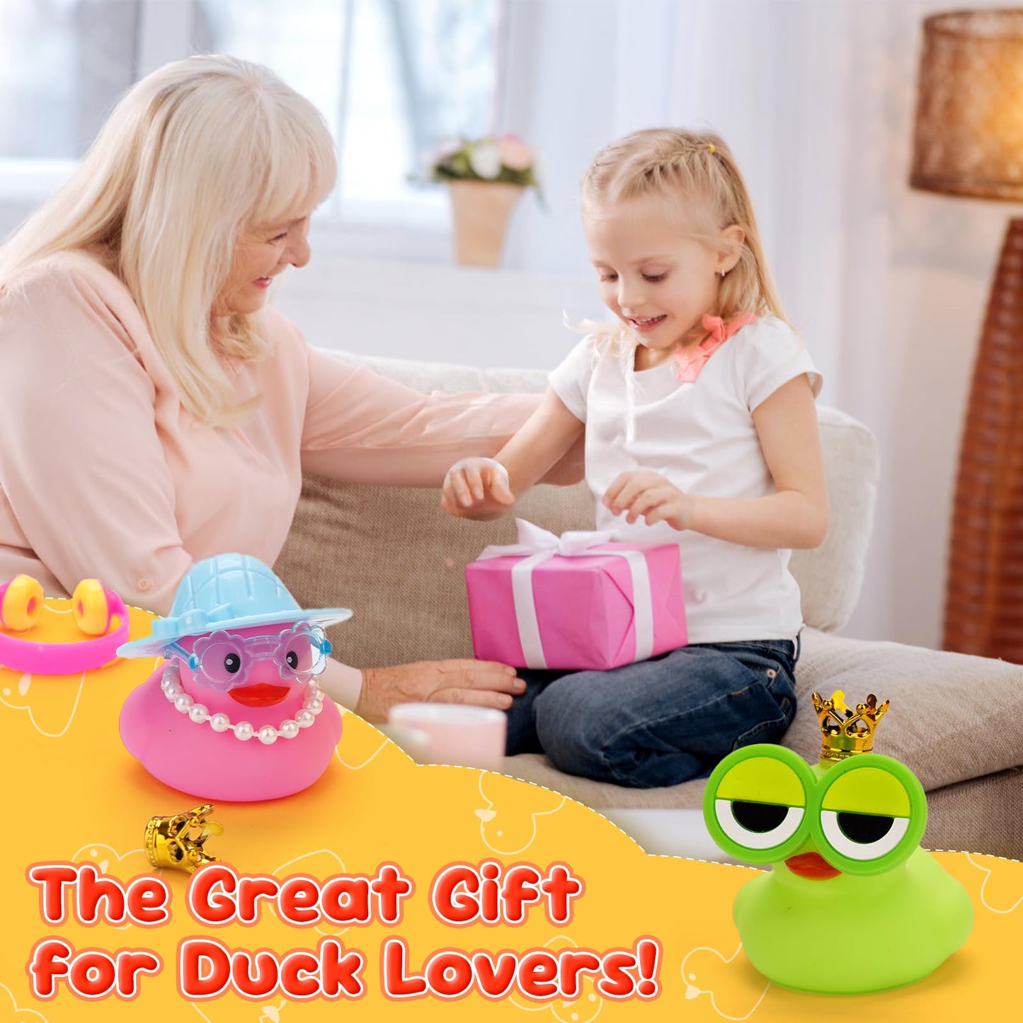 YAORISE 58Pcs Cute Rubber Duck Accessories Kit for 2-Inch Ducks – Hats, Glasses & More